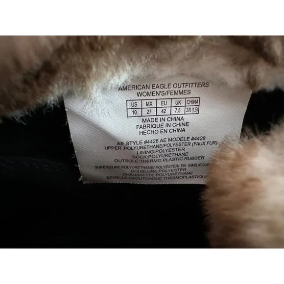 American Eagle combat boots with fur, women's size 10 - Picture 6 of 6